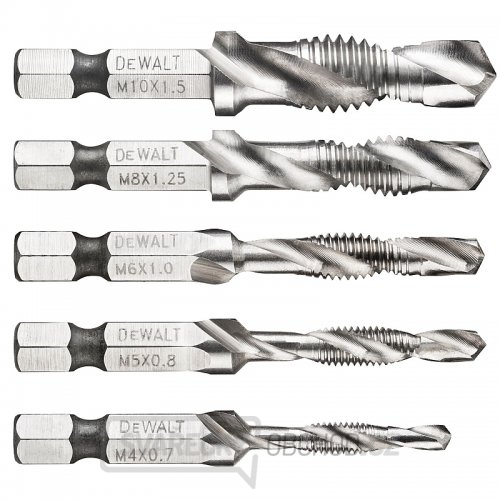 5dílná sada vrtáků do kovu se závitníkem DeWALT DT50060
