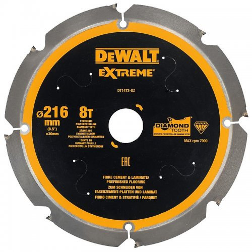 Levně Pilový kotouč pro cementovláknité desky a laminát 216x30mm 8z DeWALT DT1473 DT1473