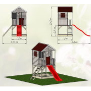 Dětský dřevěný domeček Veranda se skluzavkou Náhled