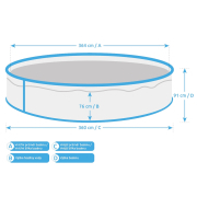 Bazén Orlando 3,66x0,91 m bez příslušenství - motiv bílý Náhled