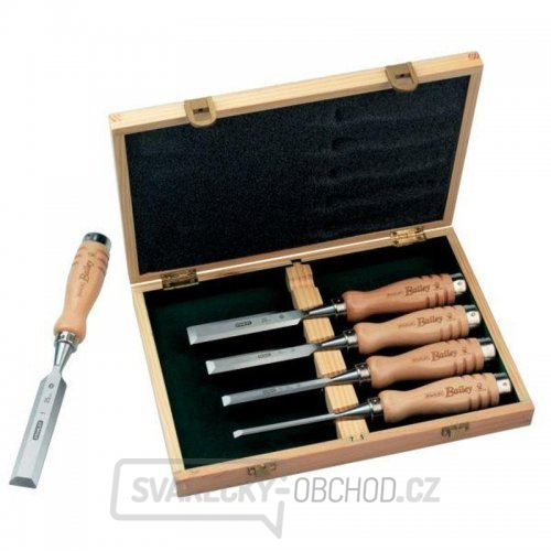 5-ti dílná sada dlát Bailey s dřevěnou rukojetí 6, 10, 15, 20 a 25mm Stanley 2-16-217 5-ti dílná sada dlát Bailey s dřevěnou rukojetí 6, 10, 15, 20 a 25mm Stanley 2-16-217 gallery main image
