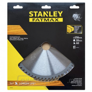 Pilový kotouč TCT/HM brousitelný pro příčné řezy 250 x 30 mm, 60 zubů Stanley STA15610 Pilový kotouč TCT/HM brousitelný pro příčné řezy 250 x 30 mm, 60 zubů Stanley STA15610 gallery main image
