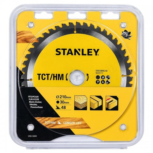 Levně Pilový kotouč TCT/HM pro příčné řezy 210 x 30 mm, 48 zubů Stanley STA13045 STA13045