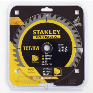 Pilový kotouč TCT/HM pro příčné řezy 190 x 16 x 1 mm, 40 zubů Stanley STA13365