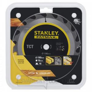 Pilový kotouč TCT/HM brousitelný pro podélné řezy 190 x 16 mm, 18 zubů Stanley STA15370