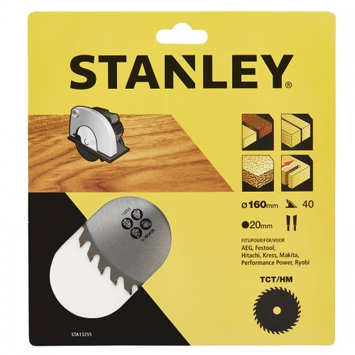 Levně Pilový kotouč TCT/HM pro příčné řezy 160 x 20 mm, 40 zubů Stanley STA13255 STA13255