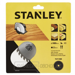 Pilový kotouč TCT/HM pro příčné řezy 160 x 20 mm, 40 zubů Stanley STA13255