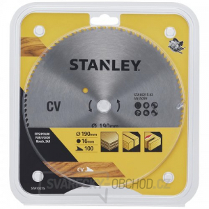 Pilový kotouč pro příčné řezy 190 x 16 mm, 100 zubů Stanley STA10215 Pilový kotouč pro příčné řezy 190 x 16 mm, 100 zubů Stanley STA10215 gallery main image
