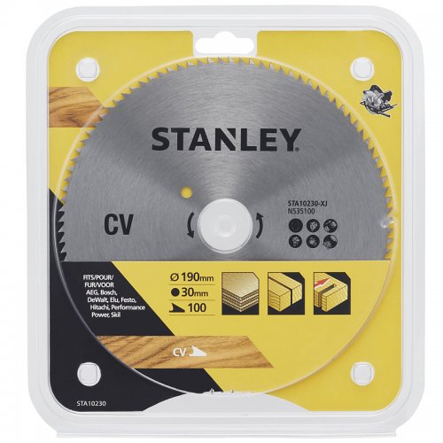 Levně Pilový kotouč pro příčné řezy 190 x 30 mm, 100 zubů Stanley STA10230 STA10230