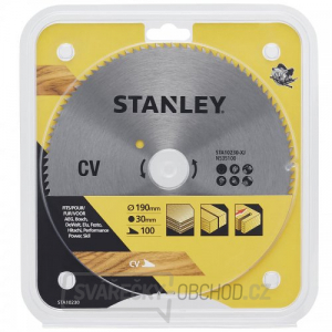 Pilový kotouč pro příčné řezy 190 x 30 mm, 100 zubů Stanley STA10230 Pilový kotouč pro příčné řezy 190 x 30 mm, 100 zubů Stanley STA10230 gallery main image