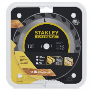 Pilový kotouč TCT/HM brousitelný pro podélné řezy 184 x 16 mm, 18 zubů Stanley STA15360