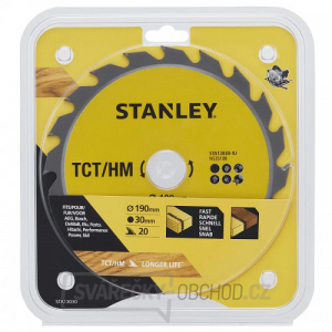 Pilový kotouč TCT/HM pro podélné řezy 190 x 30 mm, 20 zubů Stanley STA13030