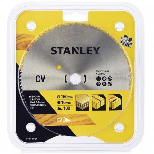Levně Pilový kotouč pro příčné řezy 160 x 16 mm, 100 zubů Stanley STA10155 STA10155