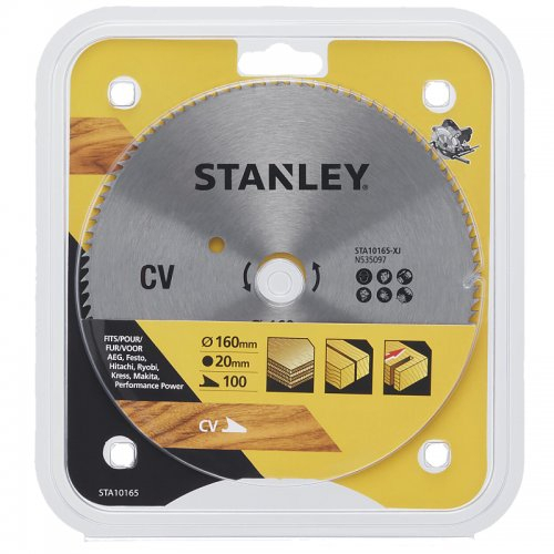 Levně Pilový kotouč pro příčné řezy 160 x 20 mm, 100 zubů Stanley STA10165 STA10165