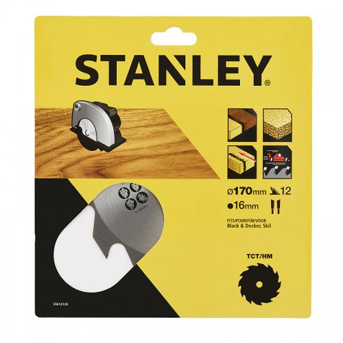 Levně Pilový kotouč TCT/HM pro podélné řezy 170 x 16 mm, 12 zubů Stanley STA13120 STA13120