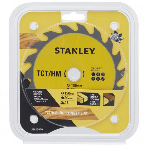 Levně Pilový kotouč TCT/HM pro podélné řezy 150 x 20 mm, 18 zubů Stanley STA13010 STA13010