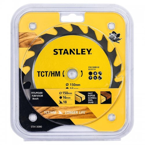 Levně Pilový kotouč TCT/HM pro podélné řezy 150 x 16 mm, 18 zubů Stanley STA13080 STA13080