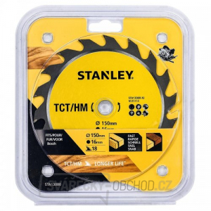 Pilový kotouč TCT/HM pro podélné řezy 150 x 16 mm, 18 zubů Stanley STA13080 Pilový kotouč TCT/HM pro podélné řezy 150 x 16 mm, 18 zubů Stanley STA13080 gallery main image