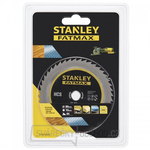 Pilový kotouč na dřevo, překližku, plast, kov HCS 89 x 10 mm, 44 zubů Stanley STA10420