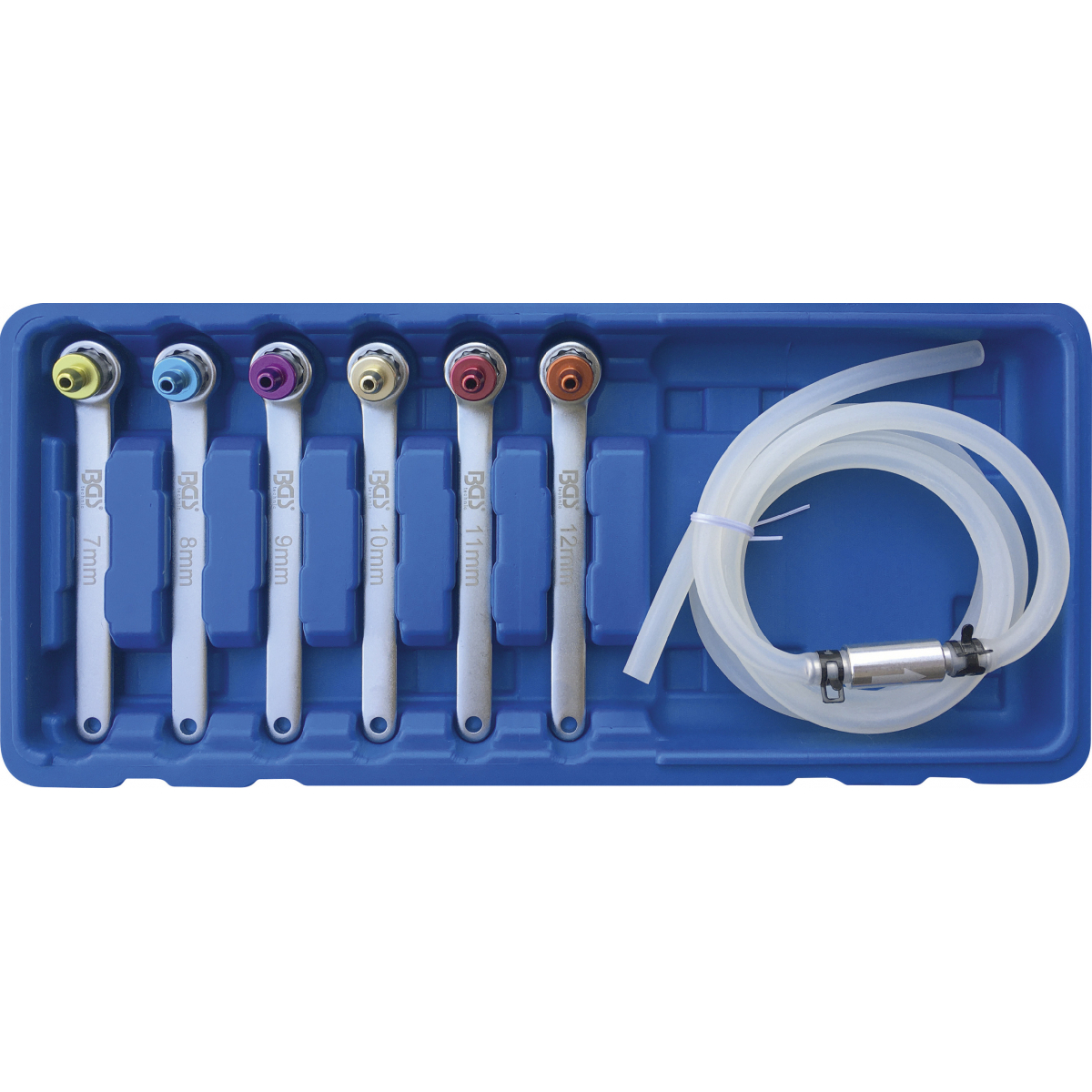 Sada klíčů na brzdové odvzdušňovací šrouby | 7 - 8 - 9 - 10 - 11 - 12 mm | 7dílná, BGS 66516 BGS66516