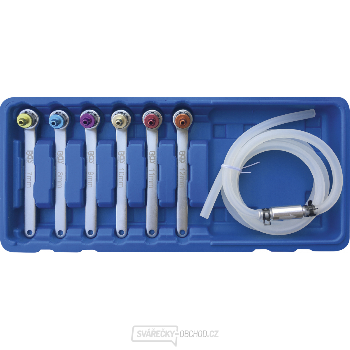 Sada klíčů na brzdové odvzdušňovací šrouby | 7 - 8 - 9 - 10 - 11 - 12 mm | 7dílná, BGS 66516