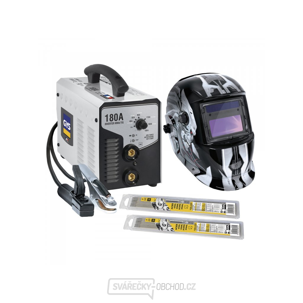 Svářečka GYS PROGYS 180A s kuklou LCD MASTER 9/13 G IRON a příslušenstvím