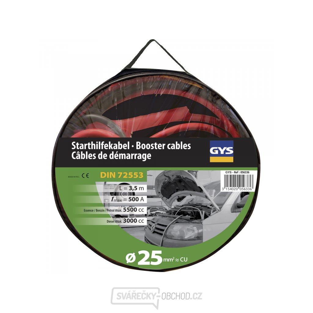 Startovací kabely GYS 500A 25mm2 - izolované svorky
