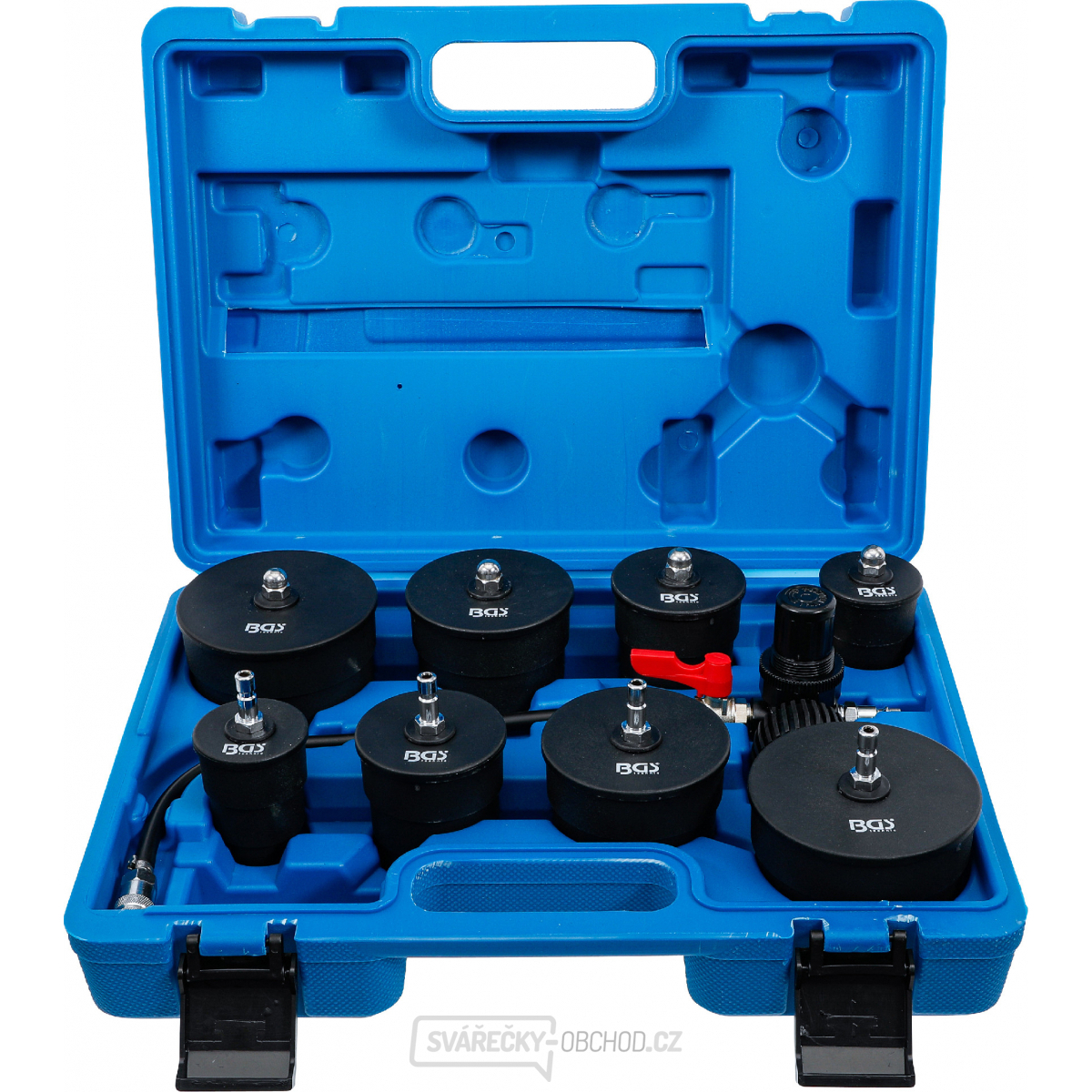 Zkušební sada v kufru pro testování systému plnicího vzduchu turbodmychadla | 9dílná, BGS 70339