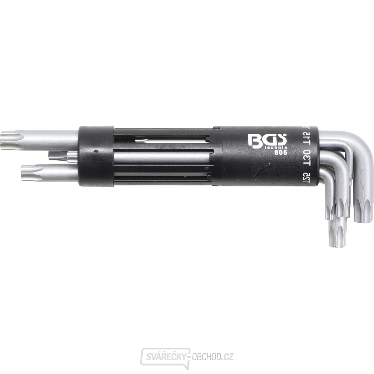 Sada zahnutých klíčů | velmi dlouhé | T-profil (pro Torx) s otvorem T10 - T50 | 8dílná BGS 805