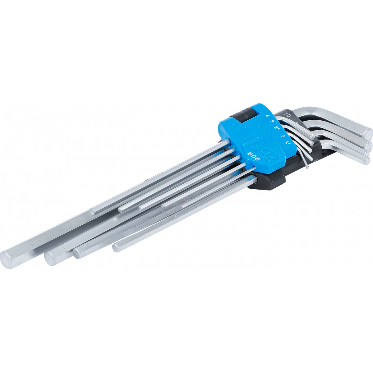 Sada zahnutých klíčů | velmi dlouhé | vnitřní šestihran 1,5 - 10 mm | 9dílná BGS 808 BGS808