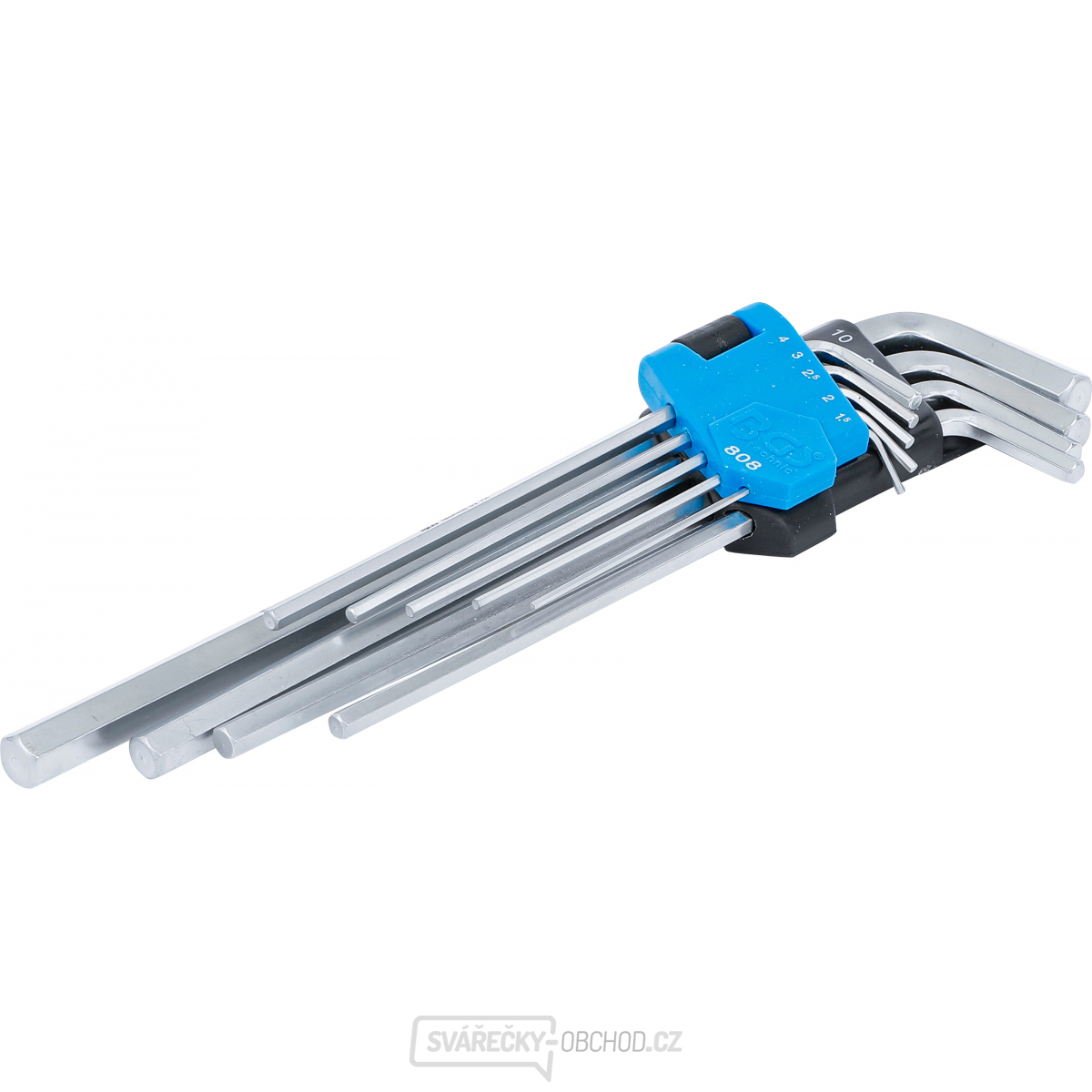 Sada zahnutých klíčů | velmi dlouhé | vnitřní šestihran 1,5 - 10 mm | 9dílná BGS 808