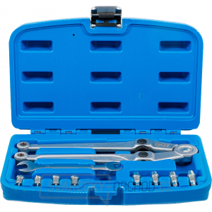 Sada klíčů s čepy na čelní otvory | stavitelné | Ø 2,5 - 9 mm, BGS 9602 Sada klíčů s čepy na čelní otvory | stavitelné | Ø 2,5 - 9 mm, BGS 9602 gallery main image