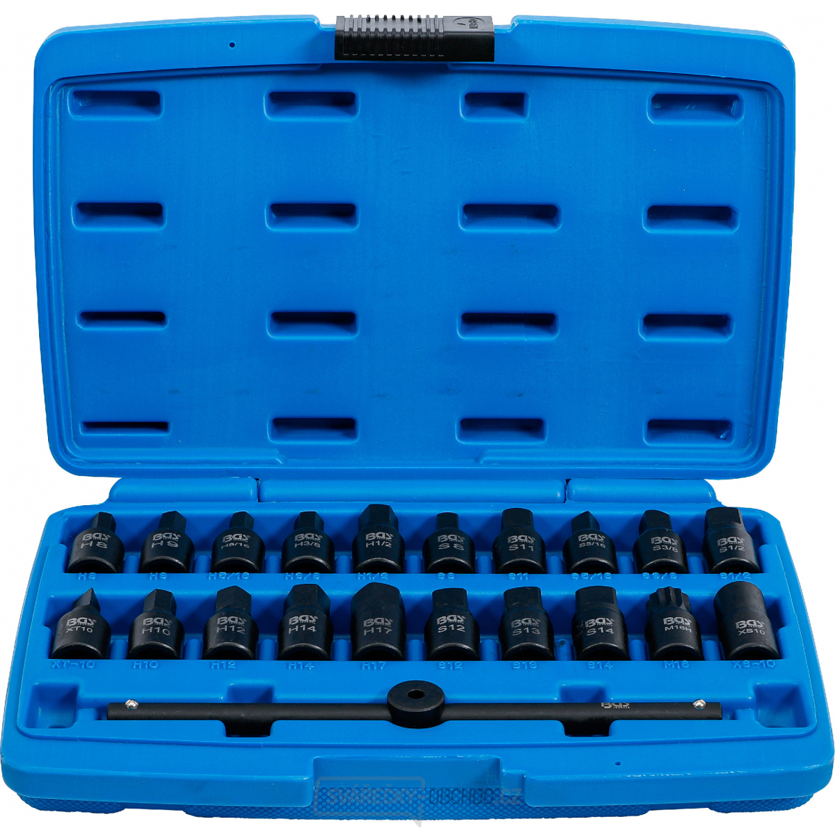 Sada speciálních hlavic na olejové vany | 10 mm (3/8") | 21dílná, BGS 1014