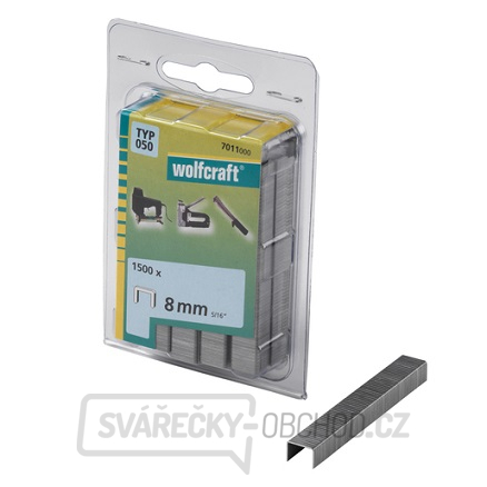 Spona široká čalounická typ 050, 10,55mm výška 6mm, 2000ks, WOLFCRAFT