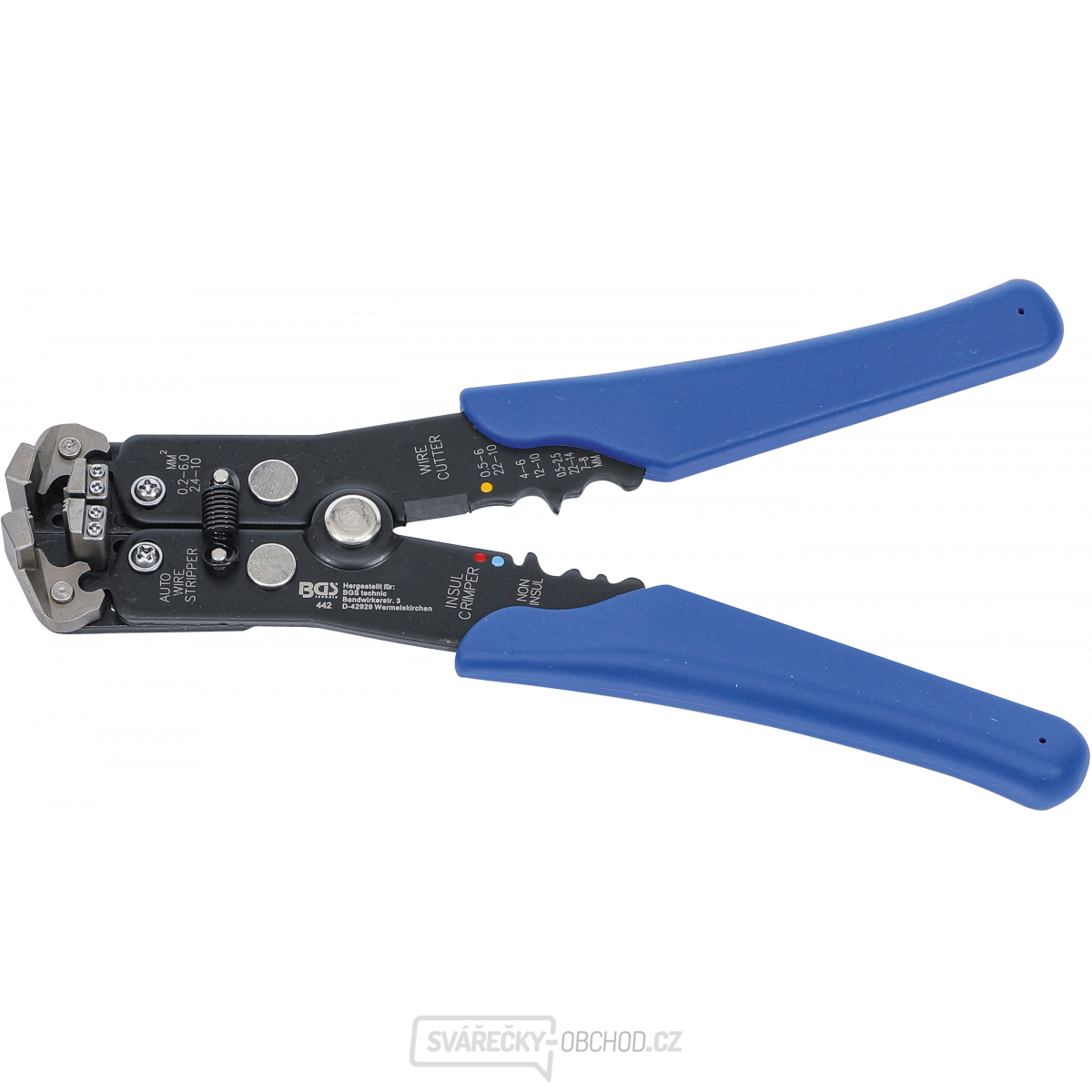 Automatické odizolovací kleště | na Ø drátu 0,13 - 6 mm² | 210 mm, BGS 442