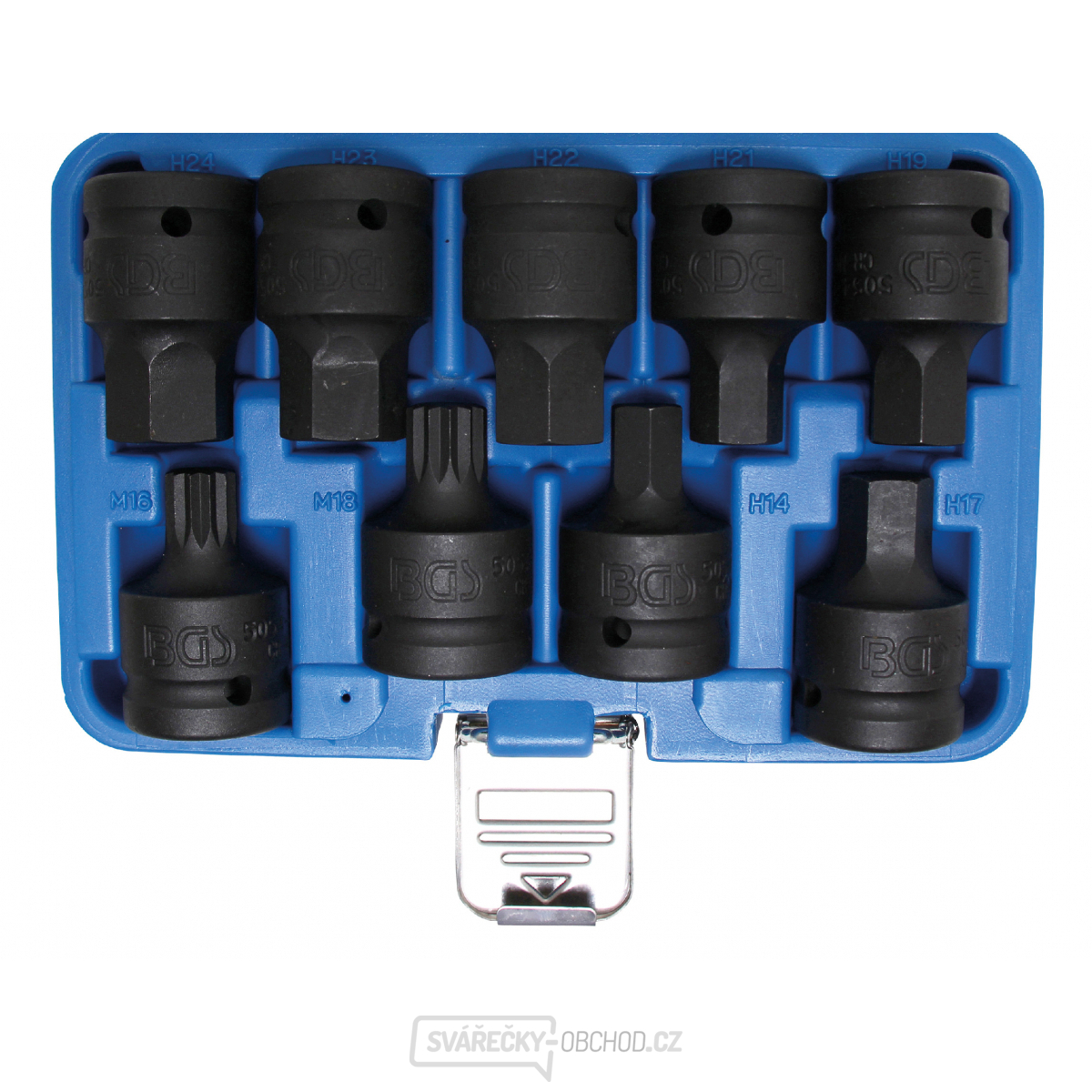 Sada silových nástrčných hlavic | 20 mm (3/4") | vnitřní šestihran, vnitřní tisícihran (pro XZN) | 9dílná, BGS 5054