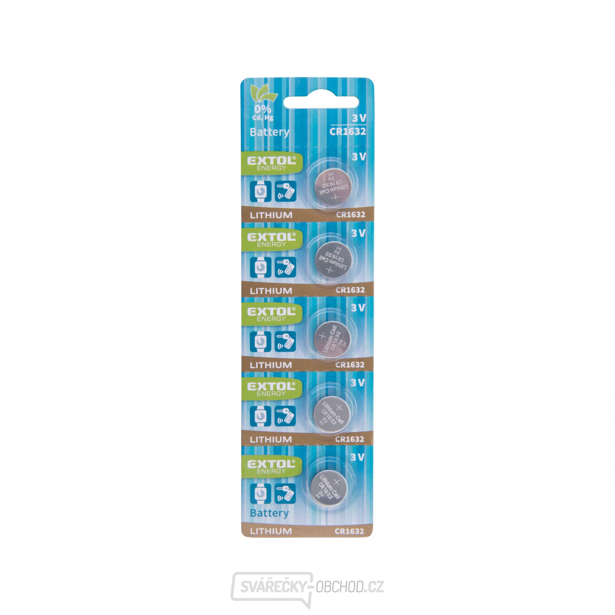 Baterie lithiové, 5ks, 3V (CR1632)