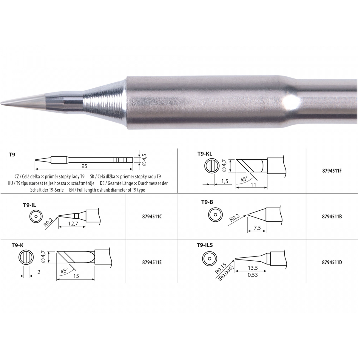 Hrot pájecí, T9-IL 8794511C
