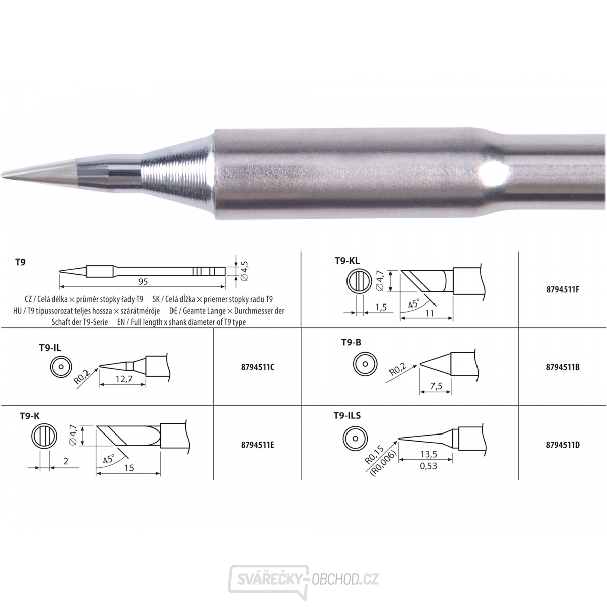 Hrot pájecí, T9-IL
