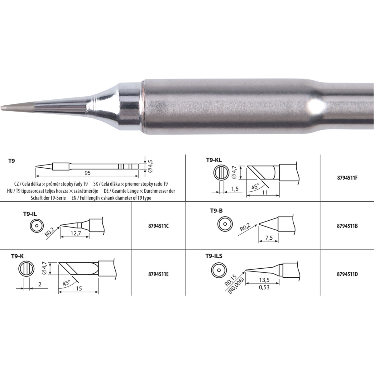 Hrot pájecí, T9-ILS 8794511D