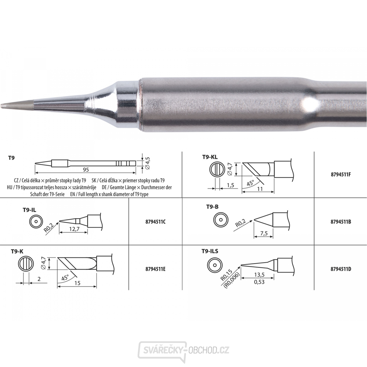 Hrot pájecí, T9-ILS