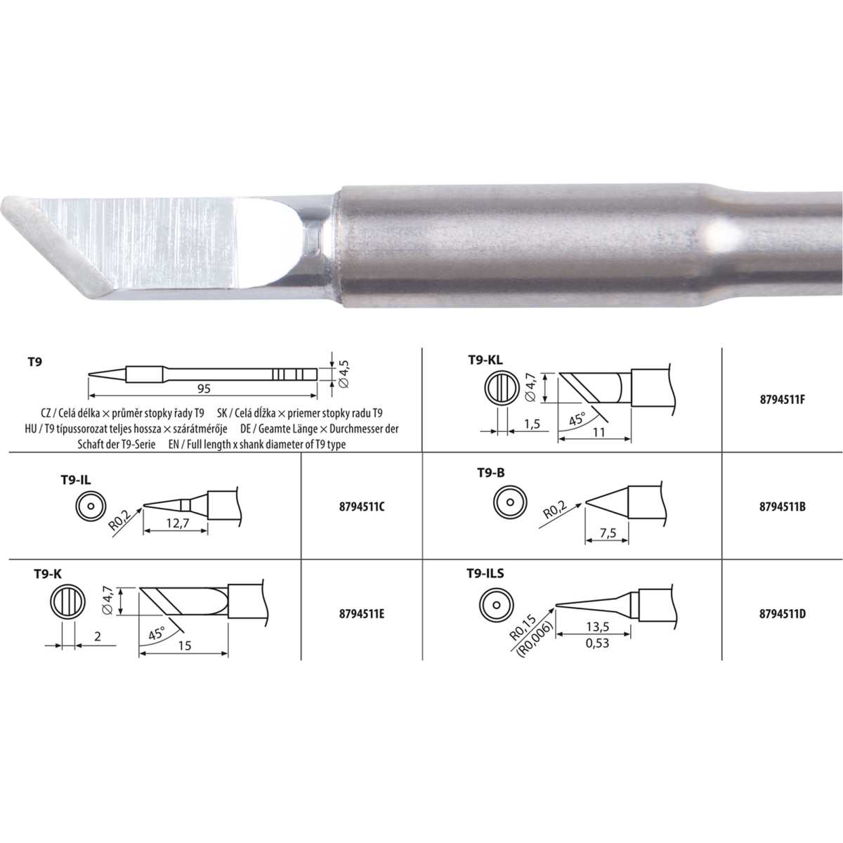 Hrot pájecí, T9-K 8794511E