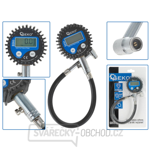 Digitální manometr - elektronický pro kola s hadičkou Digitální manometr - elektronický pro kola s hadičkou gallery main image