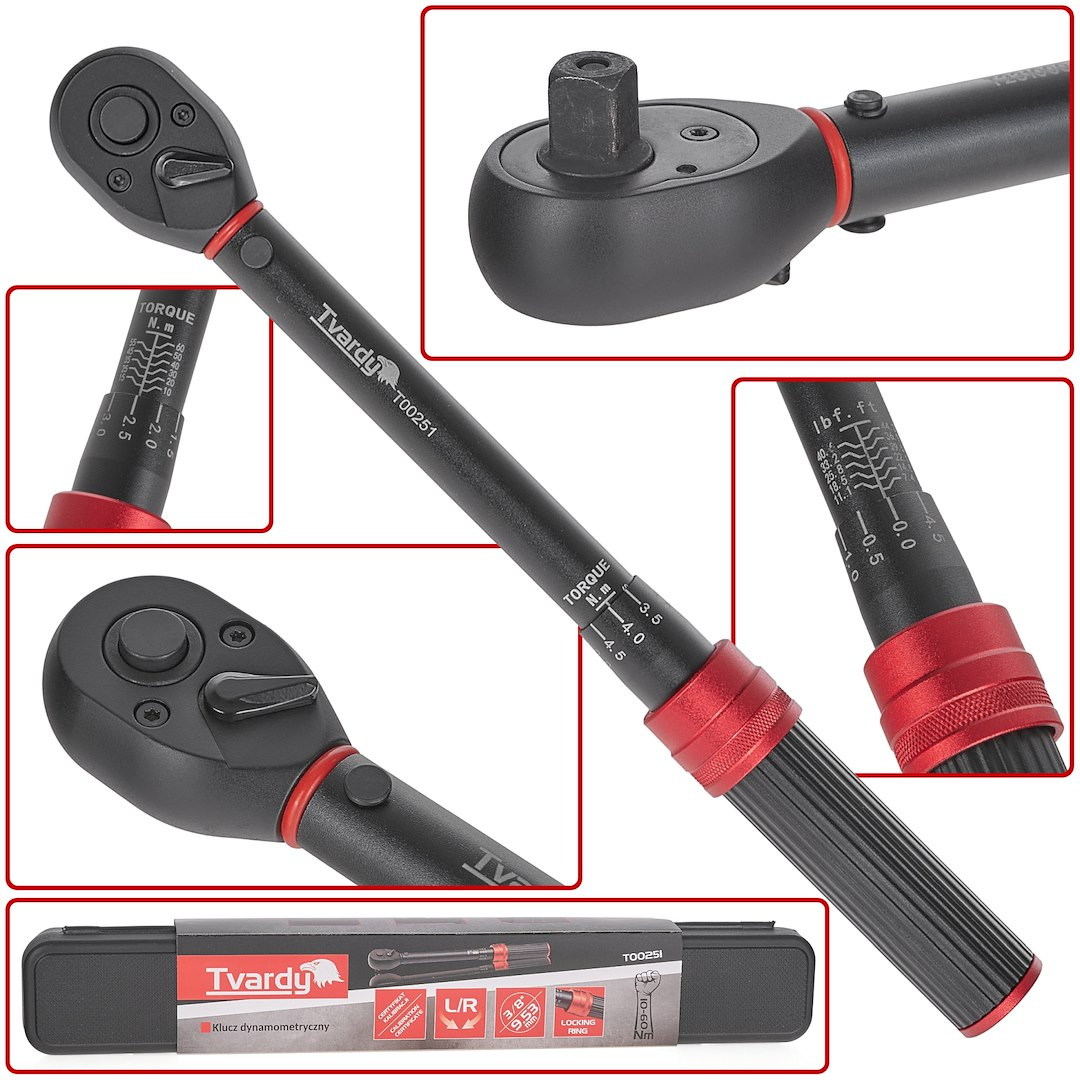 GEKO Momentový klíč 3/8 10-60mm TVARDY T00251