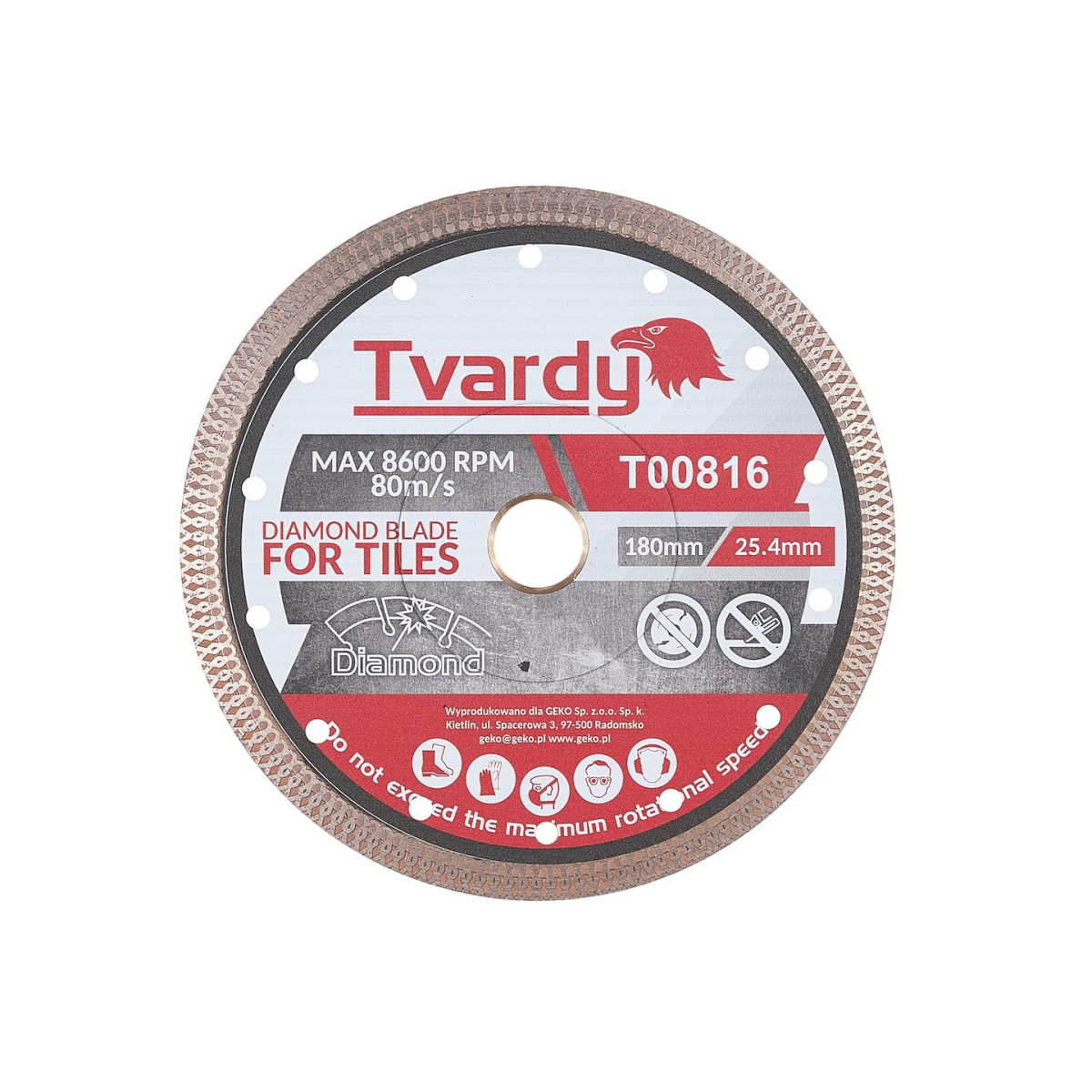 GEKO Diamantový kotouč na porcelán 180x10x25.4/22.23mm T00816