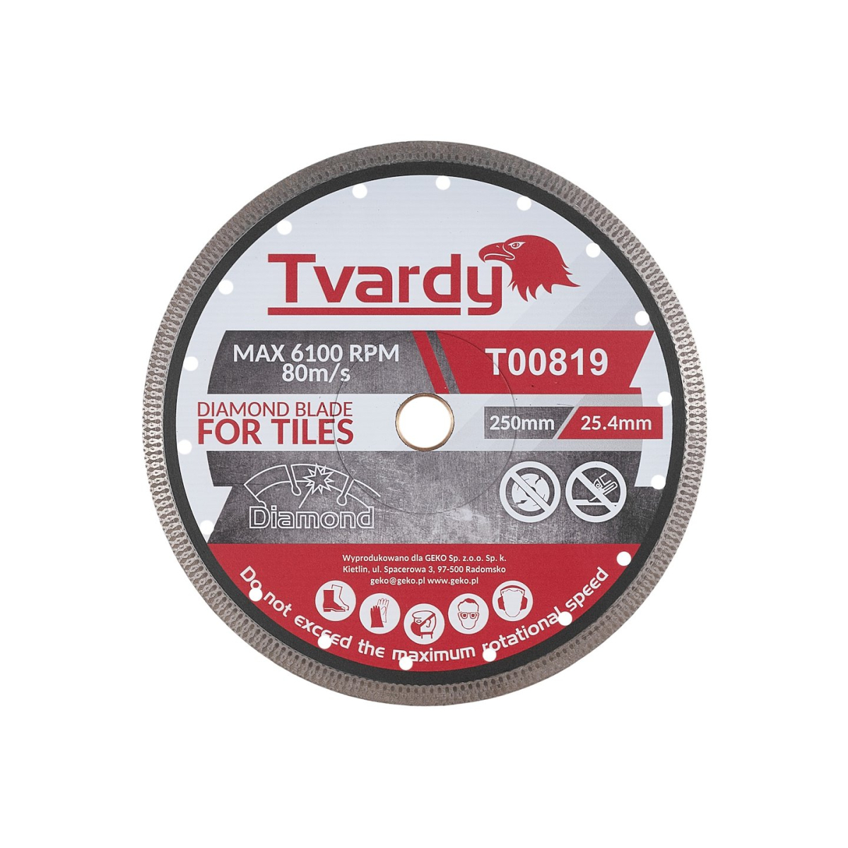 GEKO Diamantový kotouč na porcelán 250x10x25.4/22.23mm T00819