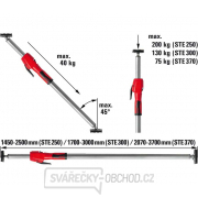 Jednoruční podpěrná tyč Bessey STE370 nosnost 65 kg (2070 ÷ 3700 mm) Náhled