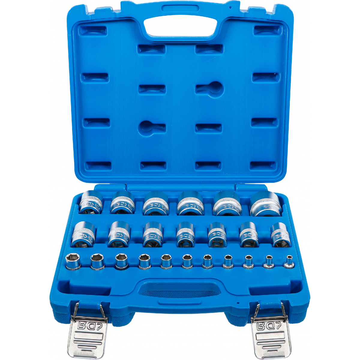 Sada nástrčných hlavic šestihran | 6,3 mm (1/4), 12,5 mm (1/2) | palcové rozměry | 24dílná, BGS 2246 BGS2246
