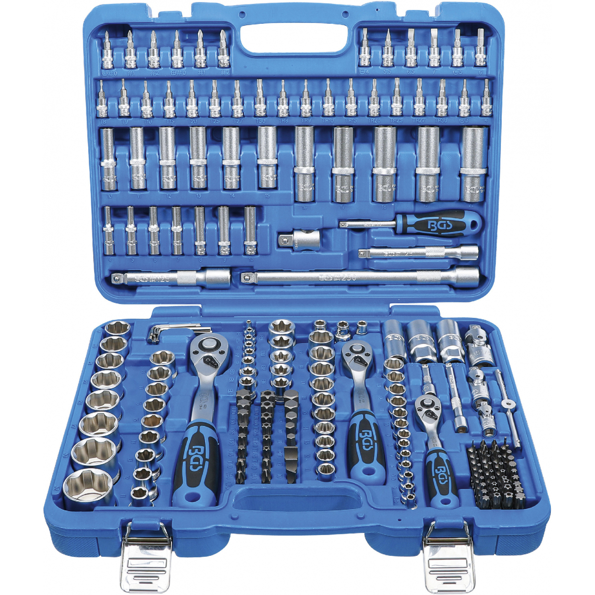 Gola sada, hřídelový profil | 6,3 mm (1/4) / 10 mm (3/8) / 12,5 mm (1/2) | 192dílná, BGS 2292 BGS2292