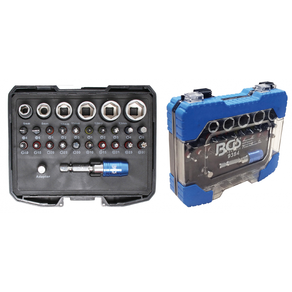 Sada barevně označených nástrčných hlavic a klíčů | 28dílná, BGS 9384 BGS9384